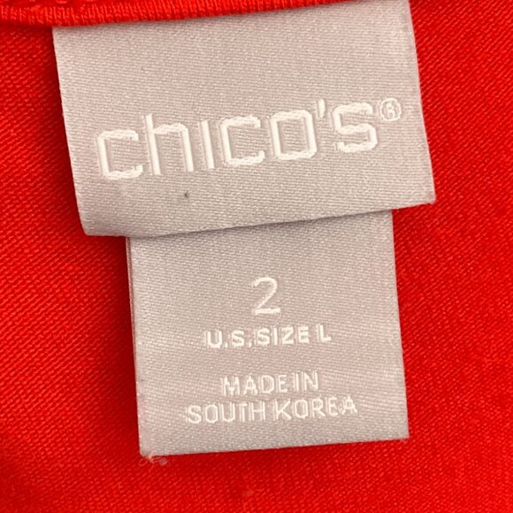 Chico's 2 Orange Touch of Cool Wedge Tunic Pullover Knit Top Shirt Large L 12 14 - Picture 6 of 7